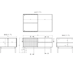 Garnero Arredamenti Tavolini Moderni|Tavolini Moderni-Tavolino da salotto 106x53cm design cannettato rovere Colby