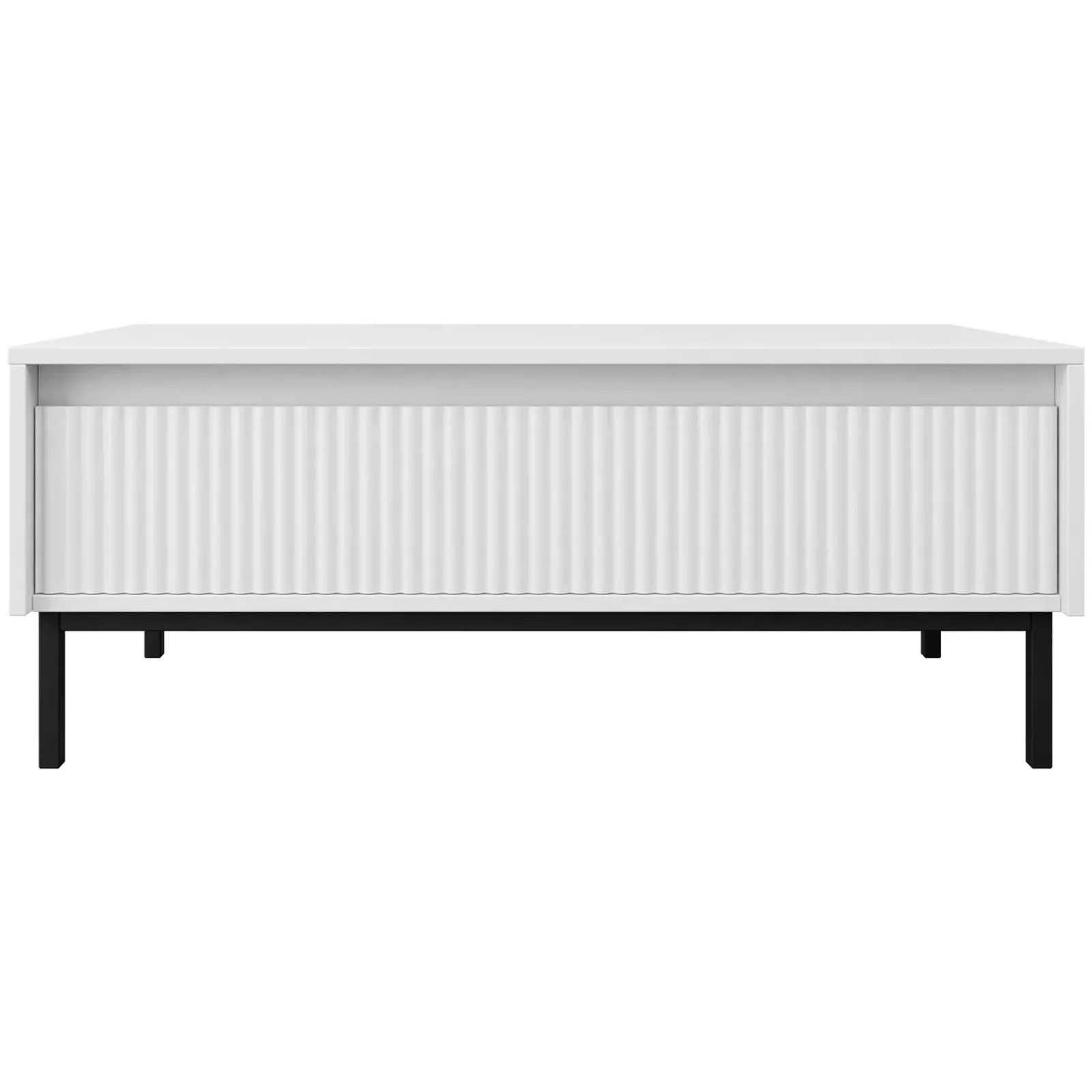 Garnero Arredamenti Tavolini Moderni|Tavolini Moderni-Tavolino da salotto 100x50cm design cannettato bianco Strike Bianco Opaco