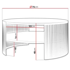 Garnero Arredamenti Tavolini Moderni|Tavolini Moderni-Tavolino da salotto 75x75cm design moderno rovere nero Elisera Rovere - Nero opaco