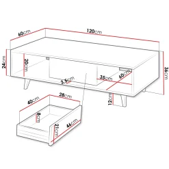 Garnero Arredamenti Tavolini Classici|Tavolini Classici-Tavolino da salotto 120x60cm design cannettato rovere Branch