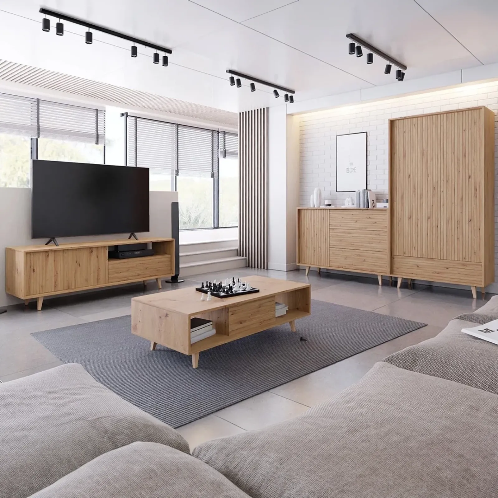 Garnero Arredamenti Tavolini Classici|Tavolini Classici-Tavolino da salotto 120x60cm design cannettato rovere Branch