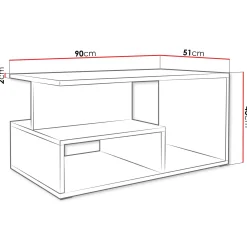 Garnero Arredamenti Tavolini Moderni|Tavolini Moderni-Tavolino da salotto 90x51cm design moderno bianco Miralys