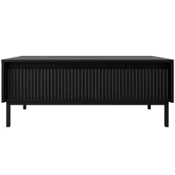 Garnero Arredamenti Tavolini Moderni|Tavolini Moderni-Tavolino da salotto 100x50cm design cannettato nero Strike Nero Opaco