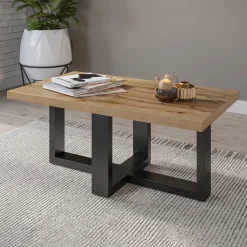 Garnero Arredamenti Tavolini Moderni|Tavolini Moderni-Tavolino da salotto 102x60cm industrial rovere nero opaco Lines