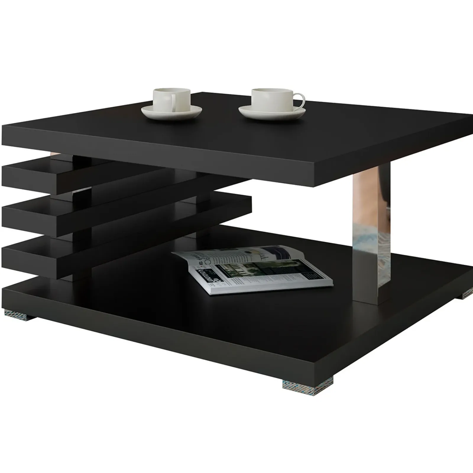 Garnero Arredamenti Tavolini Moderni|Tavolini Moderni-Tavolino da salotto 60x60cm moderno Zaphira Nero Opaco