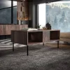 Garnero Arredamenti Tavolini Moderni|Tavolini Moderni-Tavolino da salotto 100x46cm  noce scuro con frontali serigrafati Savanna