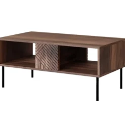 Garnero Arredamenti Tavolini Moderni|Tavolini Moderni-Tavolino da salotto 100x46cm noce scuro con frontali serigrafati Savanna