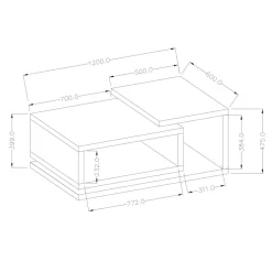 Garnero Arredamenti Tavolini Moderni|Tavolini Moderni-Tavolino da soggiorno 120x60cm design antracite noce Megan Gihome® Antracite - Noce