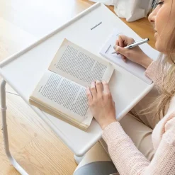 Garnero Arredamenti Accessori Ufficio-Tavolino pieghevole multiposizione 53x70cm metallo bianco Giga