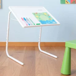 Garnero Arredamenti Accessori Ufficio-Tavolino pieghevole multiposizione 53x70cm metallo bianco Giga