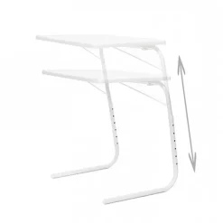 Garnero Arredamenti Accessori Ufficio-Tavolino pieghevole multiposizione 53x70cm metallo bianco Giga