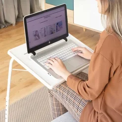 Garnero Arredamenti Accessori Ufficio-Tavolino pieghevole multiposizione 53x70cm metallo bianco Giga