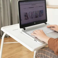 Garnero Arredamenti Accessori Ufficio-Tavolino pieghevole multiposizione 53x70cm metallo bianco Giga