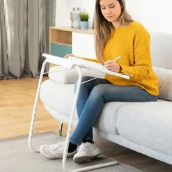 Garnero Arredamenti Accessori Ufficio-Tavolino pieghevole multiposizione 53x70cm metallo bianco Giga