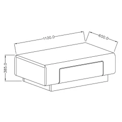 Garnero Arredamenti Tavolini Moderni|Tavolini Moderni-Tavolino salotto con cassetti 110x60cm bianco lucido rovere Tahiti