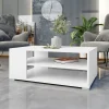Garnero Arredamenti Tavolini Moderni|Tavolini Moderni-Tavolino salotto 100x65cm design moderno 2 ante bianco Pastello