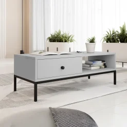 Garnero Arredamenti Tavolini Moderni|Tavolini Moderni-Tavolino salotto  90x50cm design moderno Pollon Grigio