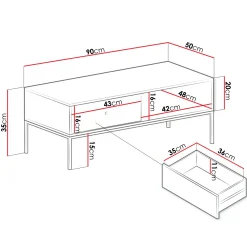 Garnero Arredamenti Tavolini Moderni|Tavolini Moderni-Tavolino salotto 90x50cm design moderno Pollon Grigio