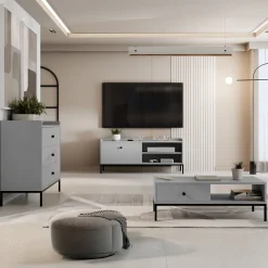 Garnero Arredamenti Tavolini Moderni|Tavolini Moderni-Tavolino salotto 90x50cm design moderno Pollon Grigio