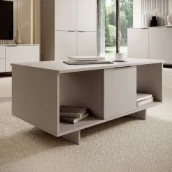 Garnero Arredamenti Tavolini Moderni|Tavolini Moderni-Tavolino soggiorno 100x55cm 2 ante grigio Stone