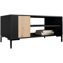 Garnero Arredamenti Tavolini Moderni|Tavolini Moderni-Tavolino soggiorno 100x55cm rovere nero Duble