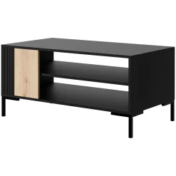 Garnero Arredamenti Tavolini Moderni|Tavolini Moderni-Tavolino soggiorno 100x55cm rovere nero Duble