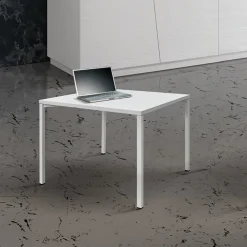 Garnero Arredamenti Tavolini Classici|Tavolini Classici-Tavolino 55x55 cm da salotto frassino metallo Blade Bianco
