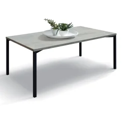 Garnero Arredamenti Tavolini Classici|Tavolini Classici-Tavolino 55x90 cm da salotto rettangolare grigio metallo Blade Cemento