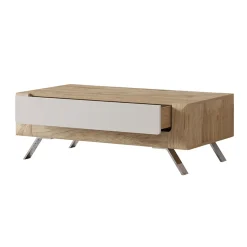 Garnero Arredamenti Tavolini Classici|Tavolini Classici-Tavolino 110x65cm da salotto 1 cassetto rovere tortora lucido Jumbo Tortora - Rovere