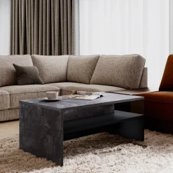 Garnero Arredamenti Tavolini Moderni|Tavolini Moderni-Tavolino 100x45cm da salotto design ossido e nero Emotion Gihome® Nero Opaco - Ossido