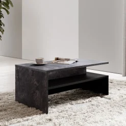 Garnero Arredamenti Tavolini Moderni|Tavolini Moderni-Tavolino 100x45cm da salotto design ossido e nero Emotion Gihome® Nero Opaco - Ossido