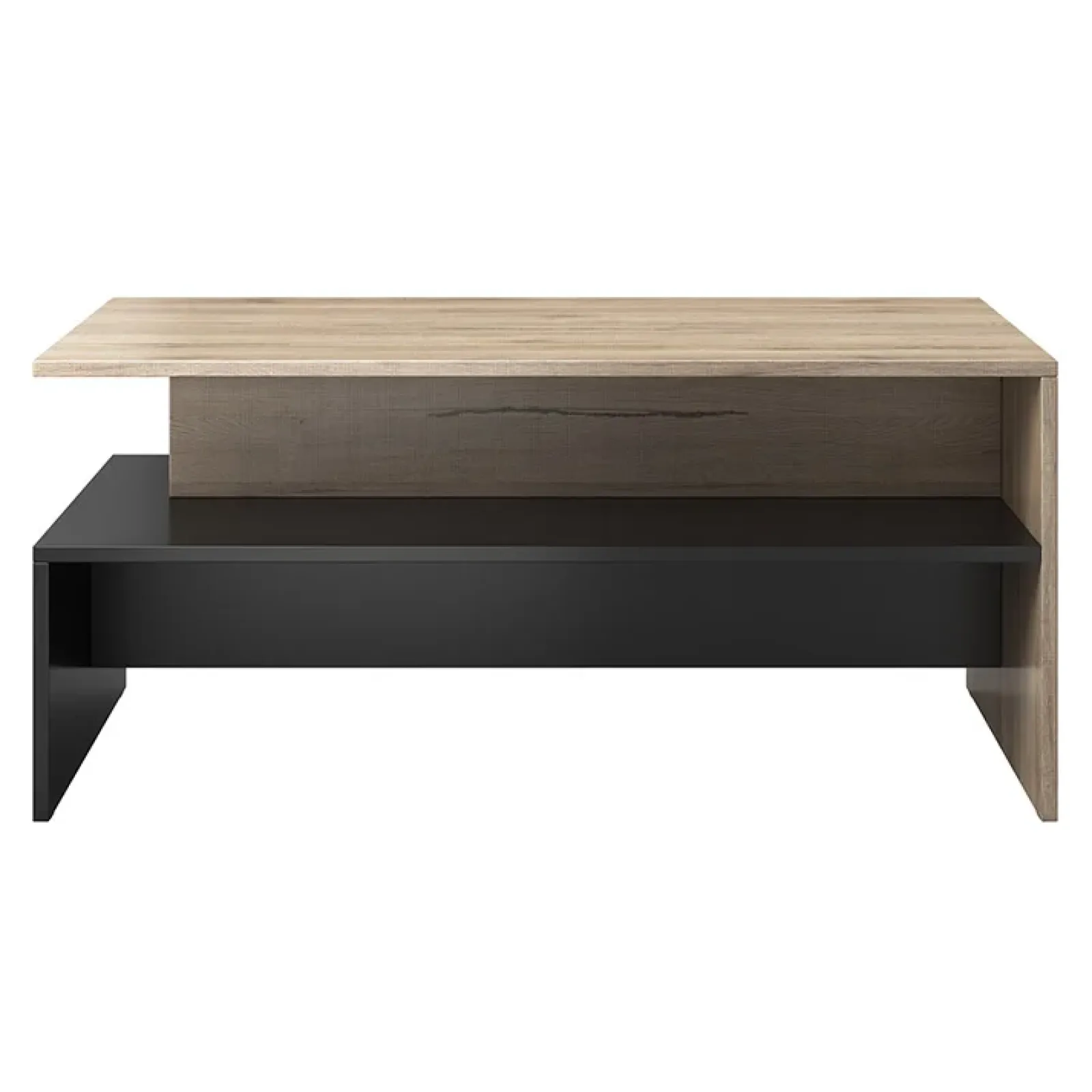 Garnero Arredamenti Tavolini Moderni|Tavolini Moderni-Tavolino 100x45cm da salotto design rovere e nero Emotion Gihome® Nero Opaco - Rovere