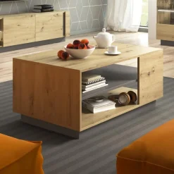 Garnero Arredamenti Tavolini Moderni|Tavolini Moderni-Tavolino 100x60cm da salotto moderno design rovere Noa Gihome® Rovere - Antracite