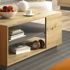 Garnero Arredamenti Tavolini Moderni|Tavolini Moderni-Tavolino 100x60cm da salotto moderno design rovere Noa Gihome® Rovere - Antracite