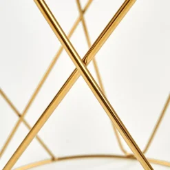 Garnero Arredamenti Tavolini Moderni|Tavolini Moderni-Tavolino 55x55cm da salotto rotondo design vetro acciaio oro Lenus