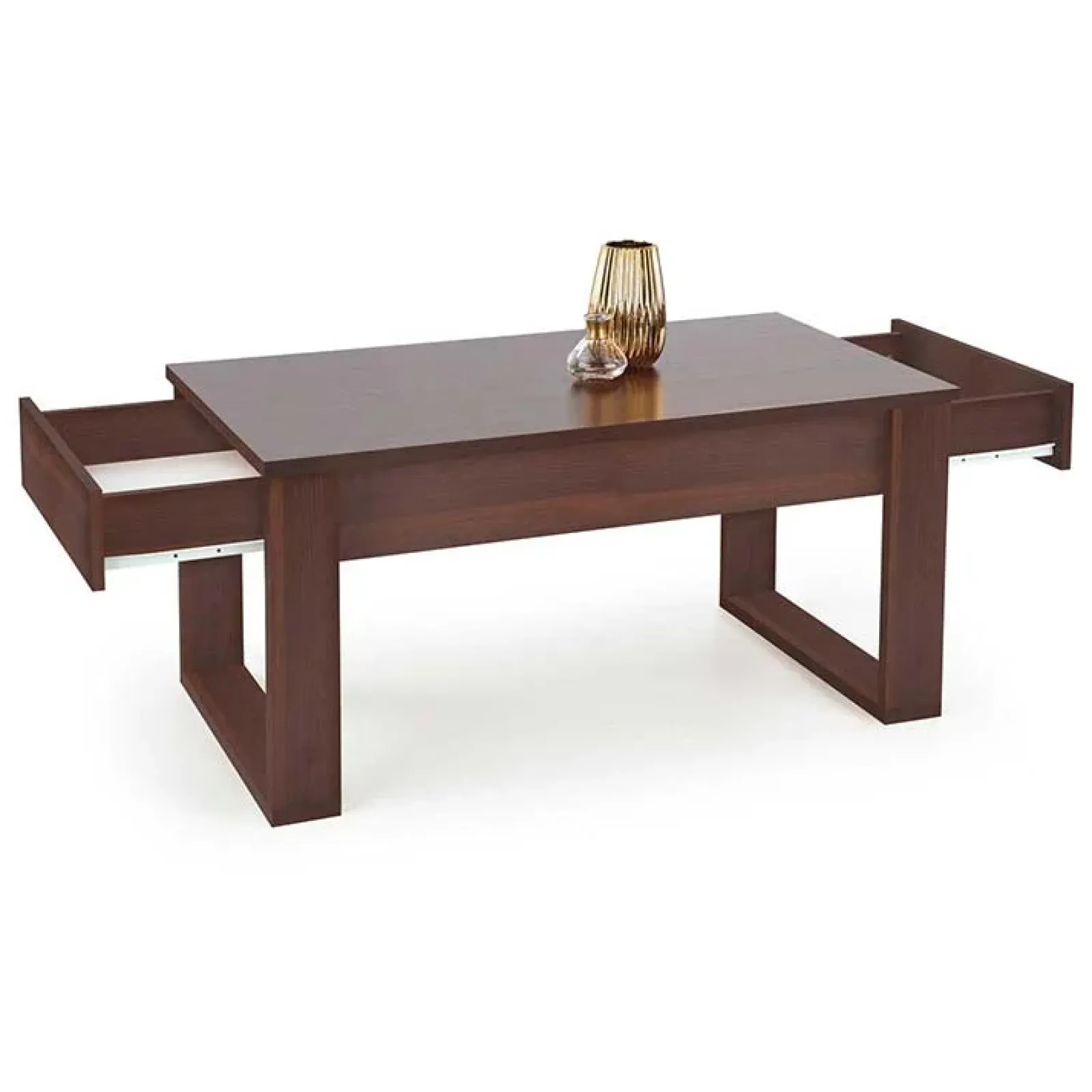 Garnero Arredamenti Tavolini Classici|Tavolini Classici-Tavolino 110x60cm salotto con cassetti moderno scuro Ivo Noce