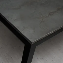 Garnero Arredamenti Tavoli Da Pranzo|Tavoli Allungabili-Tavolo 120/170 cm allungabile acciaio metallo Alanda Ossido