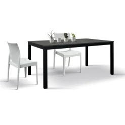 Garnero Arredamenti Tavoli Da Pranzo|Tavoli Allungabili-Tavolo 110/160 cm allungabile acciaio metallo Alanda Ossido