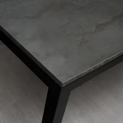 Garnero Arredamenti Tavoli Da Pranzo|Tavoli Allungabili-Tavolo 110/160 cm allungabile acciaio metallo Alanda Ossido