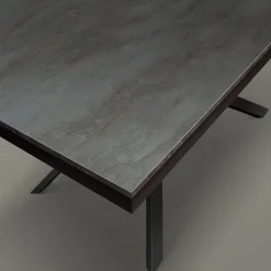 Garnero Arredamenti Tavoli Da Pranzo|Tavoli Allungabili-Tavolo 160/240 cm allungabile acciaio ossidato metallo Otab Ossido