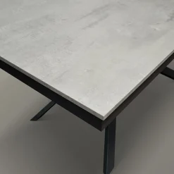 Garnero Arredamenti Tavoli Da Pranzo|Tavoli Allungabili-Tavolo 140/200 cm allungabile cemento metallo ossido Velvet Nero - Cemento