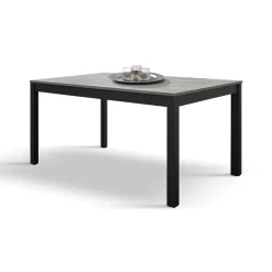 Garnero Arredamenti Tavoli Da Pranzo|Tavoli Allungabili-Tavolo 110/160 cm allungabile grigio cemento metallo Arex