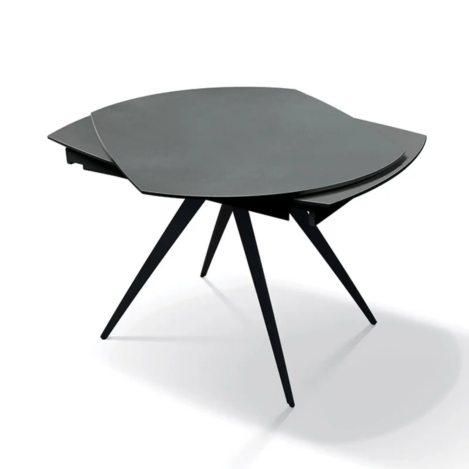 Garnero Arredamenti Tavoli Da Pranzo|Tavoli Allungabili-Tavolo 120/180 cm allungabile grigio metallo Globo Grafite