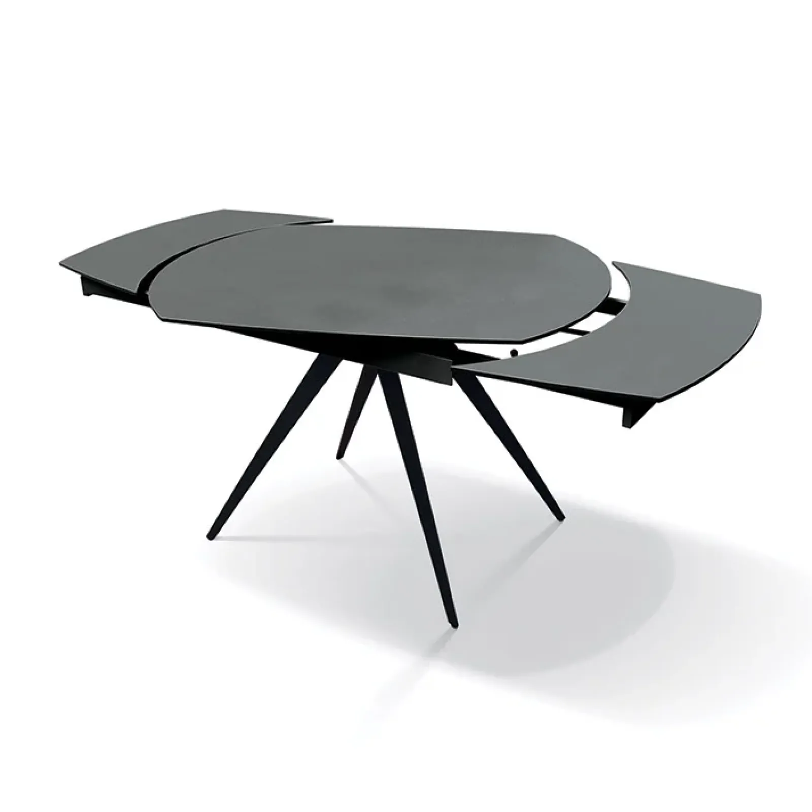 Garnero Arredamenti Tavoli Da Pranzo|Tavoli Allungabili-Tavolo 120/180 cm allungabile grigio metallo Globo Grafite