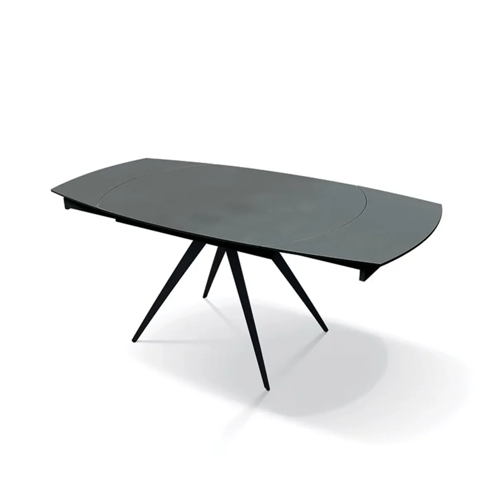 Garnero Arredamenti Tavoli Da Pranzo|Tavoli Allungabili-Tavolo 120/180 cm allungabile grigio metallo Globo Grafite