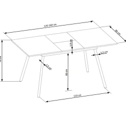 Garnero Arredamenti Tavoli Da Pranzo|Tavoli Allungabili-Tavolo allungabile 120/160 cm moderno rovere sonoma grigio nero Odran