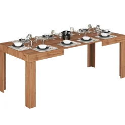 Garnero Arredamenti Tavoli In Legno|Tavoli Da Pranzo-Tavolo allungabile 120-200 cm rovere Block
