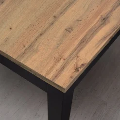 Garnero Arredamenti Tavoli Da Pranzo|Tavoli Allungabili-Tavolo allungabile 160/220 cm metallo ossido Alanda Rovere Rustico