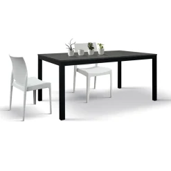 Garnero Arredamenti Tavoli Da Pranzo|Tavoli Allungabili-Tavolo allungabile 160/220cm acciaio metallo Alanda Ossido