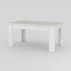 Garnero Arredamenti Tavoli Da Pranzo|Tavoli Allungabili-Tavolo allungabile 160-210cm Zenzero Bianco Lucido